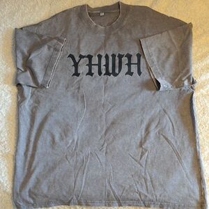 Gray T-Shirt with Black YHWH Print